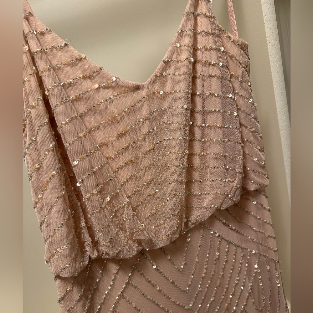 Adrianna Papell Cream Sequin Embellished Maxi Dress - Picture 2 of 4